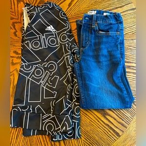 EUC Boys Black Adidas Hoodie size 10/12 and True Craft Jeans Size 10